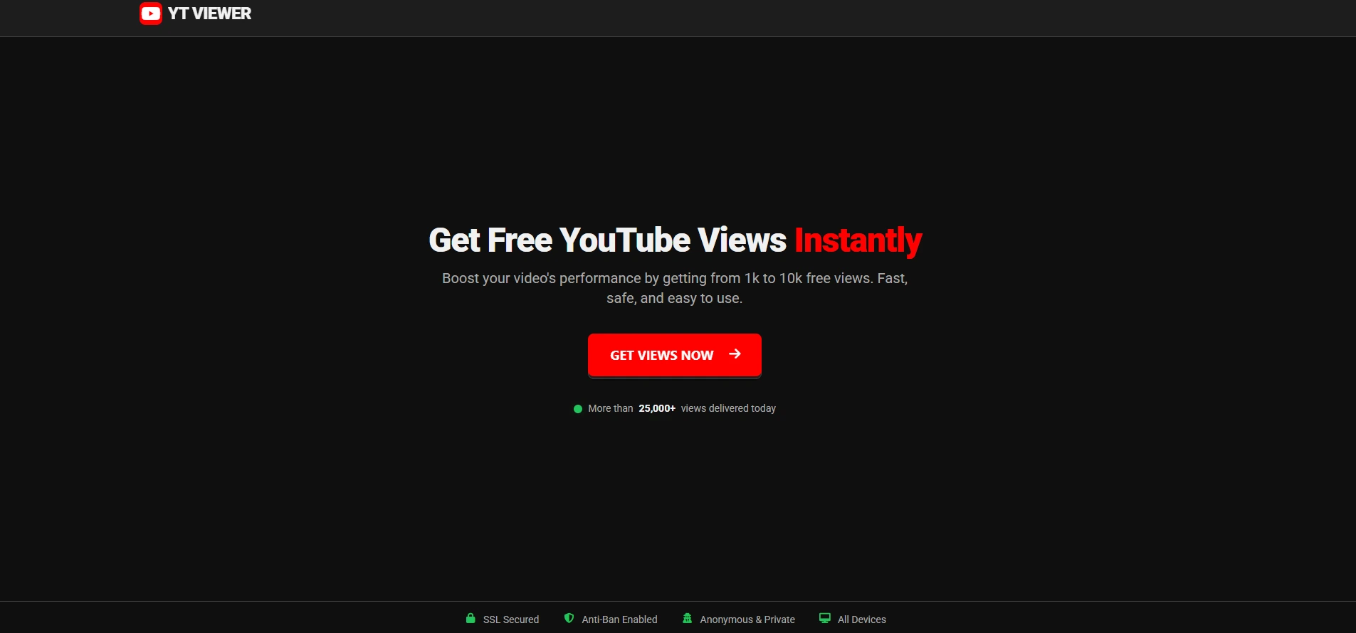 YT Viewer dashboard showing a video URL being entered.
